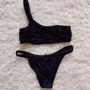 Melrose Midnight black velvet bikini